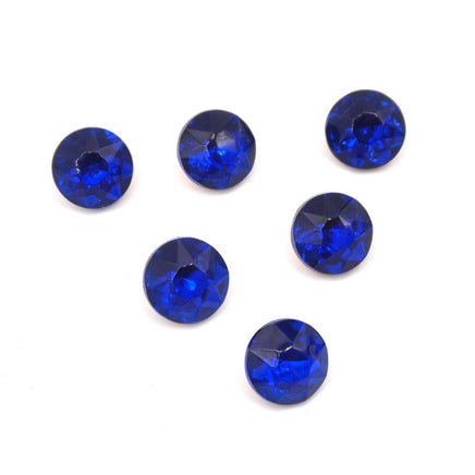 Vintage Czech Faceted Glass Chaton 48ss (11mm) Capri Blue - Bead Nerd