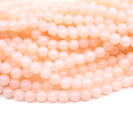 West German Lucite Smooth Round Beads 8mm Pink Opal 2mm hole - Bead Nerd