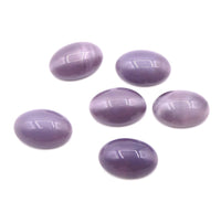 West German Dome Glass Oval Cabochons 14x10mm Amethyst Moonstone - Bead Nerd