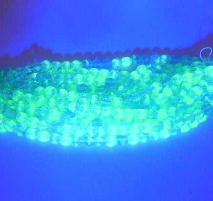 Czech Glass Fire Polish Beads 6mm Two Tone Transparent Uranium Glow Blue & Green 
Quantity: 25 - Bead Nerd