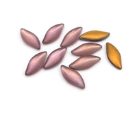 West German Curvy Leaf Cabochon 20x9mm Matte Light Amethyst - Bead Nerd