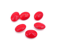 Vintage Czech Glass Oval Cabochon 16x12mm Opaque Red - Bead Nerd