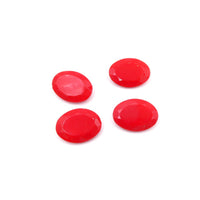 West German Faceted Glass Oval Cabochon 30x22mm Opaque Red - Bead Nerd