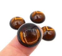 Vintage Czech Dome Glass Flatback Cabochon 18mm Smokey Topaz - Bead Nerd