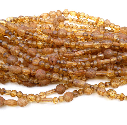 Czech Glass Bead mix Sandstone. 40 cm strand - Bead Nerd