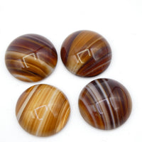 Vintage Czech Dome Glass Round Flatback Cabochon 18mm Topaz Givre - Bead Nerd