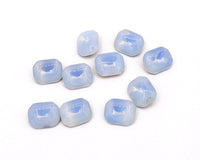 West German Sabrina Glass Octagons 10x8mm Light Sapphire - Bead Nerd