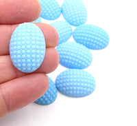 West German Dotty Glass Oval Cabochon 25x18mm Turquoise - Bead Nerd