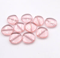 Czech Glass Flat Coin Beads 14x15mm Rosaline - Bead Nerd