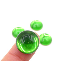 Vintage Czech Dome Glass Flatback Cabochon 18mm Peridot - Bead Nerd