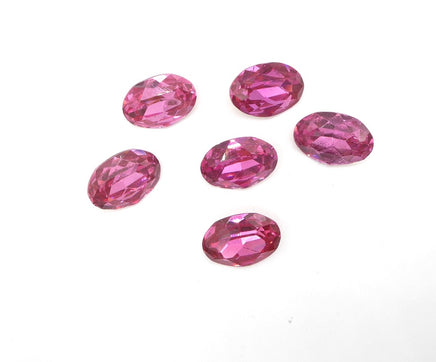 Vintage Czech Faceted Glass Oval Rhinestone 16x12mm Rose Pink - Bead Nerd