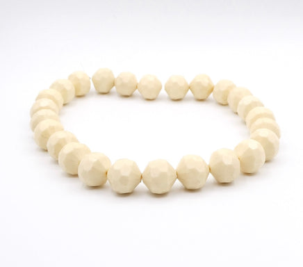 Acrylic Faceted Beads 20mm Cream - Bead Nerd