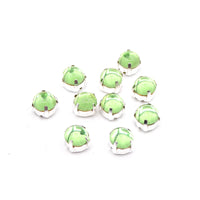 Vintage Czech Round Cab in setting 34ss (7mm) Peridot - Bead Nerd