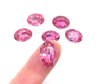 Vintage Czech Faceted Glass Oval Rhinestone 16x12mm Rose Pink - Bead Nerd