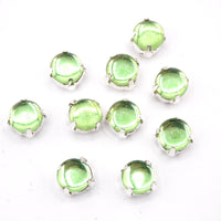 Vintage Czech Round Cab in setting 34ss (7mm) Peridot - Bead Nerd