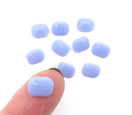 Vintage Czech Smooth Glass Octagon Cabochon 10x8mm Periwinkle Blue - Bead Nerd