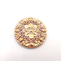 Large Czech Glass Button/Cabochon 36mm Rose Gold