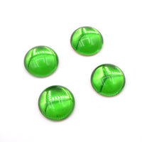 Vintage Czech Dome Glass Flatback Cabochon 18mm Peridot - Bead Nerd