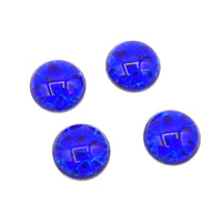 West German Pinfire Glass Round Cabochon 15mm Sapphire - Bead Nerd