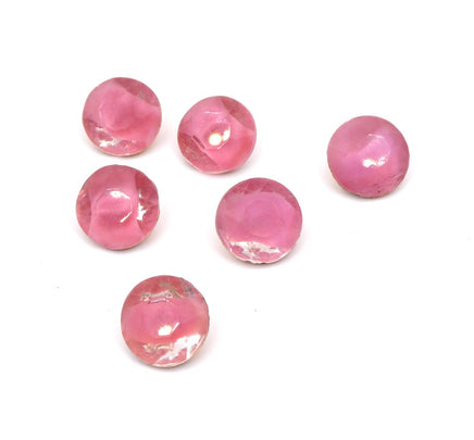West German Faceted Givre Glass Chaton 47ss (10mm) Opaque Pink and Crystal - Bead Nerd