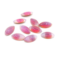 West German Sabrina Glass Navettes 15x7mm Pink - Bead Nerd