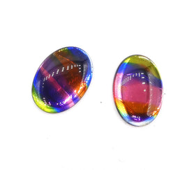 West German Glass Oval Flatback Cabochon 25x18mm Stained Glass - Bead Nerd