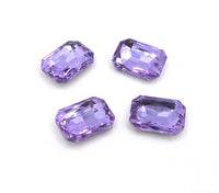 Vintage Czech Faceted Glass Rectangle Cabochon 18x13mm Lavender - Bead Nerd