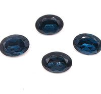 Vintage Czech Faceted Glass Oval Cabochon 18x13mm Montana Blue - Bead Nerd
