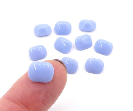 Vintage Czech Smooth Glass Octagon Cabochon 10x8mm Periwinkle Blue - Bead Nerd