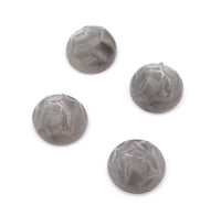 West German Textured Dome Glass Round Cabochon 14mm Moonstone Grey - Bead Nerd
