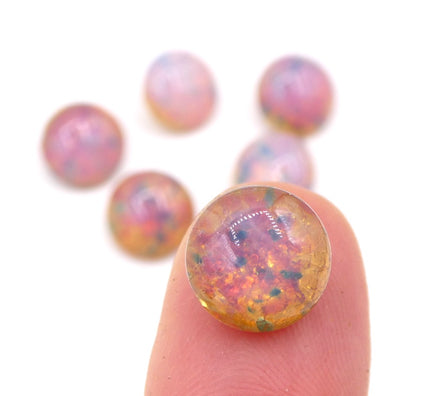 Vintage Czech Fire Opal Glass Chaton 48ss (11mm) Pink Opal - Bead Nerd