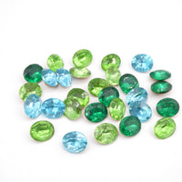 Vintage Czech Faceted Oval Cabochon 12x10mm Mixed Colours - Bead Nerd