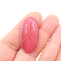 West German Star Glass Oval Cabochon 32x16mm Pink Mauve Moonstone - Bead Nerd