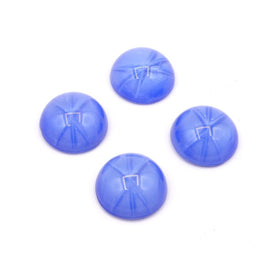 West German Dome Glass Flatback Cabochon 60ss (14mm) Blue Moonstone Star - Bead Nerd