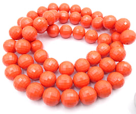 Vintage Faceted Acrylic Disco Balls Beads 18mm Coral - Bead Nerd