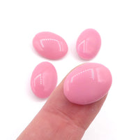 Vintage Czech Oval Cabochon 18x13mm Opaque Pink - Bead Nerd