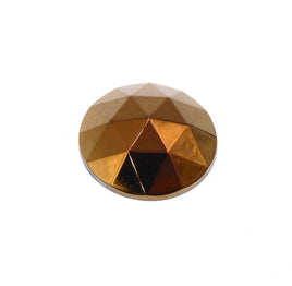Vintage Czech Faceted Glass Flatback Cabochon 25mm Jet Aurum - Bead Nerd
