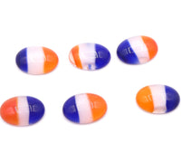 Vintage Czech Dome Glass Oval Cabochon 14x10mm Tri Colour - Bead Nerd