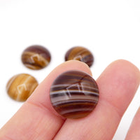 Vintage Czech Dome Glass Round Flatback Cabochon 18mm Topaz Givre - Bead Nerd