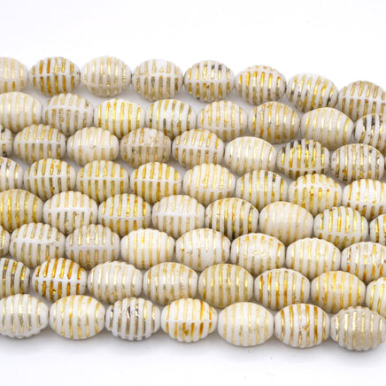 Japanese Glass Beehive Beads 15x10mm - Bead Nerd