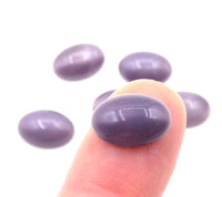 West German Dome Glass Oval Cabochons 14x10mm Amethyst Moonstone - Bead Nerd