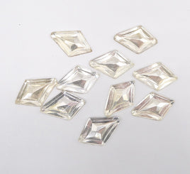 West German Glass Kite Cabochon 19x12mm Crystal Clear - Bead Nerd