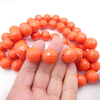 Vintage Faceted Acrylic Disco Balls Beads 18mm Coral - Bead Nerd