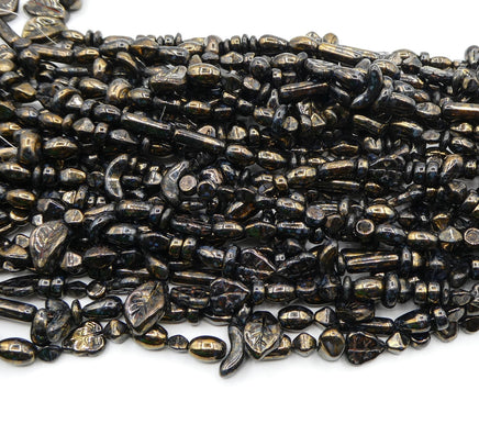 Czech Glass Bead mix Jet Bronze. 40 cm strand - Bead Nerd
