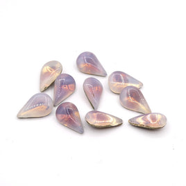 West German Sabrina Glass Teardrop Cabochon 13x8mm Light Amethyst - Bead Nerd