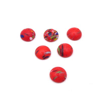 Vintage Czech Dome Glass Flatback Cabochon 13mm Red with Mixed Colour Splatter - Bead Nerd