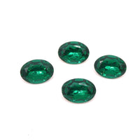 Vintage Czech Faceted Glass Oval Cabochon 18x13mm Emerald - Bead Nerd