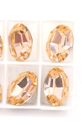 Vintage Swarovski Crystal Oval Rhinestone 14x10mm Light Peach - Bead Nerd