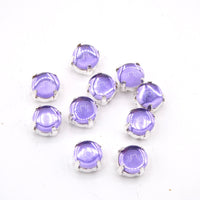 Vintage Czech Round Cab in setting 34ss (7mm) Tanzanite - Bead Nerd