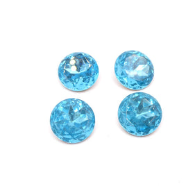 Vintage Czech Faceted Round Cabochon 18mm Aquamarine - Bead Nerd